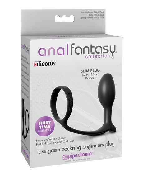 Pipedream - Anal Fantasy Ass-Gasm Beginners Silicone Cock Ring & Anal Plug (Black) – product image