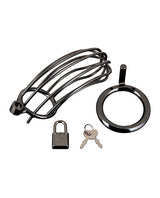 Blue Line - Prisoner Stainless Steel Chastity Cage (Black) BL1017 CherryAffairs