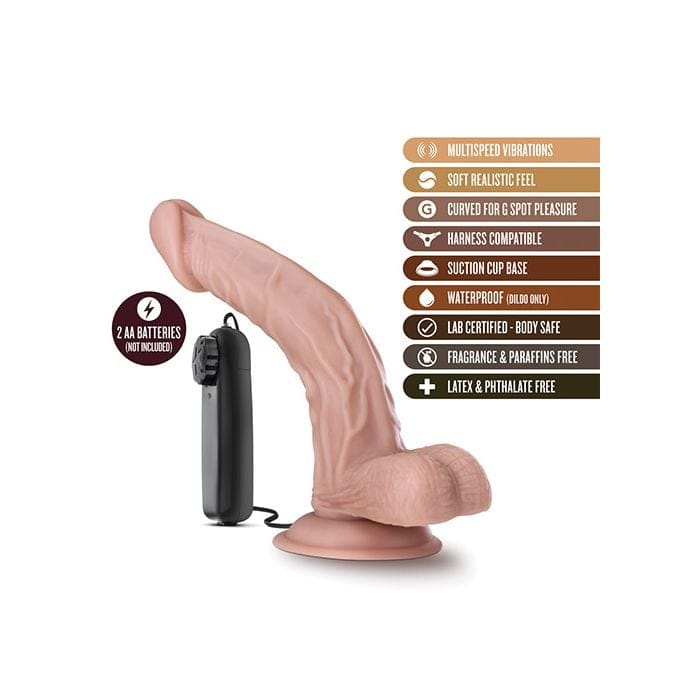 Blush Novelties - Dr Skin Dr Sean Curved Vibrating Suction Cup Dildo (Beige) BN1169 CherryAffairs