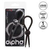 CalExotics - Alpha Liquid Silicone Adjustable Lasso Cock Ring (Black) CE2181 CherryAffairs