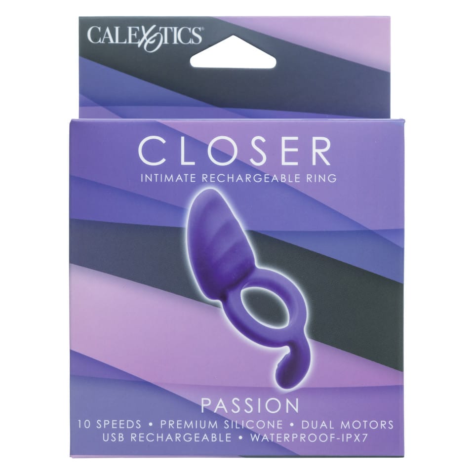 CalExotics - Closer Ring Passion Rechargeable Vibrating Cock Ring (Purple) CE2150 CherryAffairs