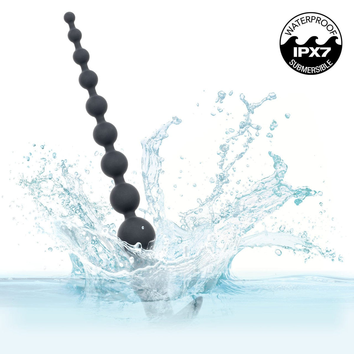 CalExotics - Rechargeable X-10 Extended Vibrating Anal Beads (Black) CE2193 CherryAffairs