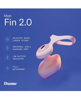 Dame - Fin 2.0 Rechargeable Finger Vibrator (Pink) DP1010 CherryAffairs