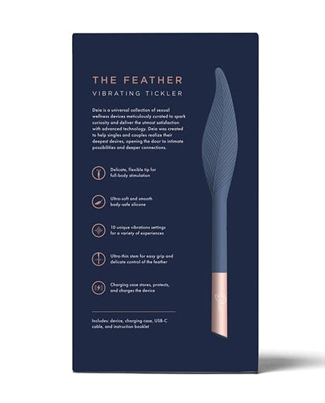 Deia - The Feather Rechargeable Clitoral Vibrator (Blue) DEI1001 CherryAffairs