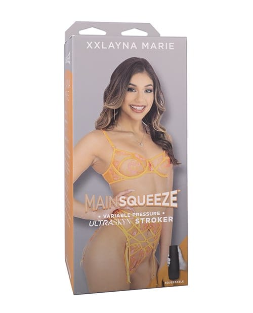 Doc Johnson - อุปกรณ์ช่วยสำเร็จความใคร่จำลองช่องคลอด Main Squeeze Xxlayna Marie ULTRASKYN (สีน้ำตาล)