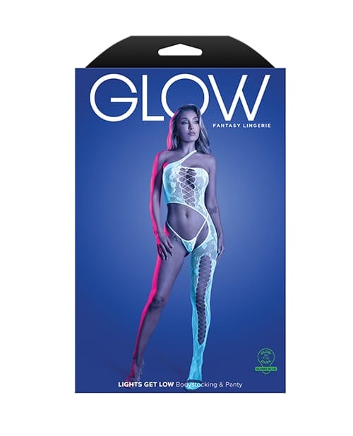 Fantasy Lingerie - Lights Get Low Floral Bodystocking & Panty (White) CherryAffairs
