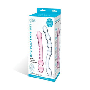 Glas - Double Pleasure Two Piece Glass Dildo Set (Clear) GL1048 CherryAffairs