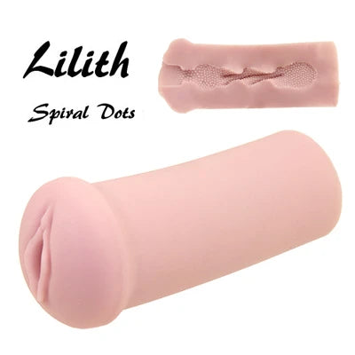 Tomax - อุปกรณ์ช่วยสำเร็จความใคร่สำหรับผู้ชายแบบมีพื้นผิว Lilith Spiral Dots Onahole (สีเบจ)