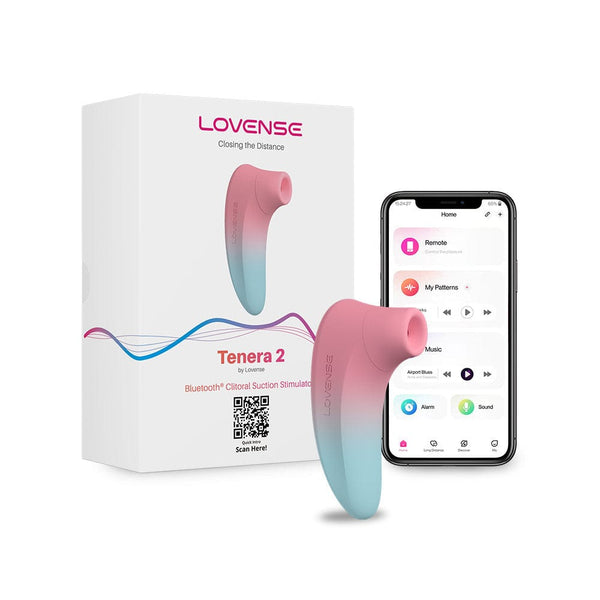 Lovense - เครื่องกระตุ้นอากาศปุ่มควบคุมด้วยแอป Tenera 2 (สีชมพู/น้ำเงิน)