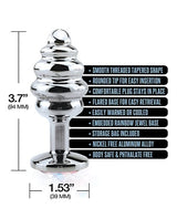 Nixie - Honey Dipper Ribbed Metal Jeweled Anal Plug (Rainbow) OT1316 CherryAffairs