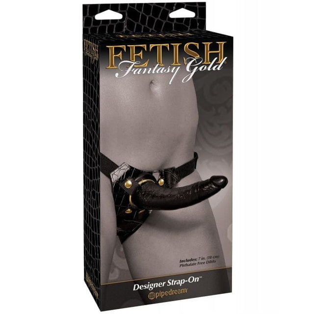 Pipedream - Fetish Fantasy Gold Designer Strap-On with Dildo (Black) PD2091 CherryAffairs