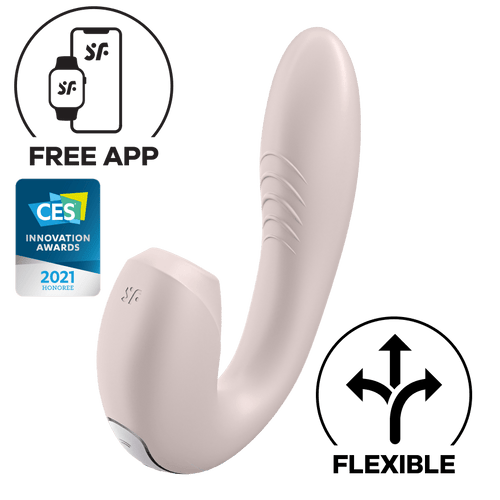 Satisfyer - อุปกรณ์กระตุ้นจุดคลิตอริสแบบควบคุมด้วยแอป Sunray พร้อมระบบ G Spot Dual Stimulator