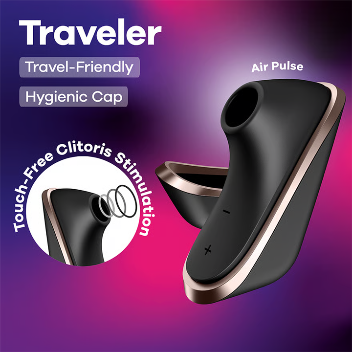 Satisfyer - Pro Traveler เครื่องกระตุ้นคลิตอริสด้วยแรงลม (สีดำ)