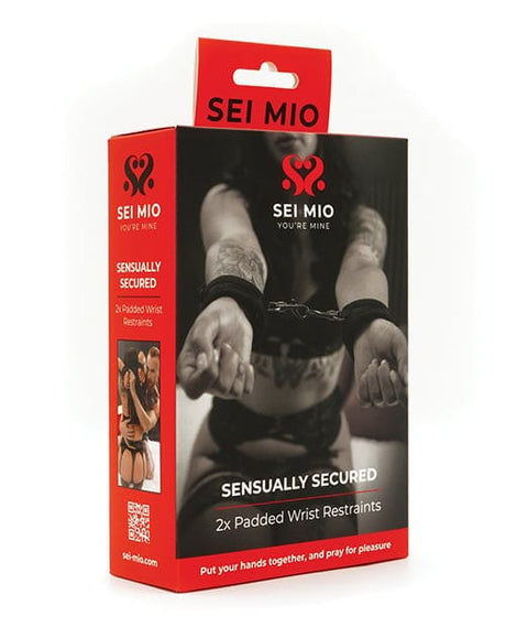 Sei Mio - Sensually Secured Velvet Handcuffs (Black) SEM1002 CherryAffairs