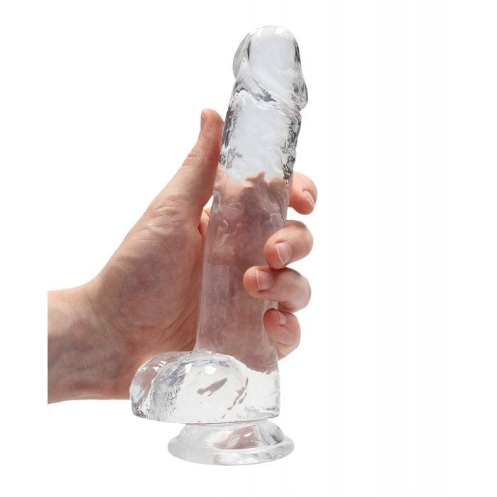 Shots - RealRock Crystal Clear Realistic Suction Dildo with Balls CherryAffairs