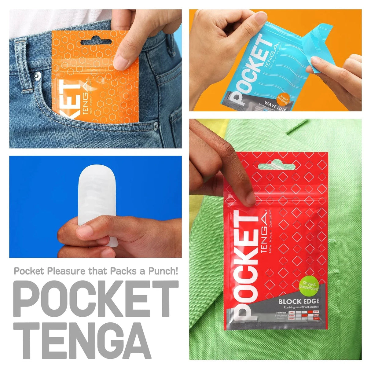 Tenga - Pocket Stroker Masturbator (Clear) - CherryAffairs.sg