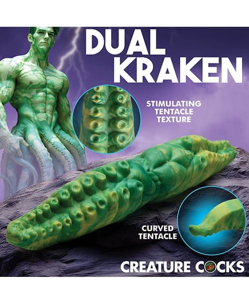 XR Brands - Creature Cocks Dual Kraken Silicone Double Dildo (Green) XR1107 CherryAffairs