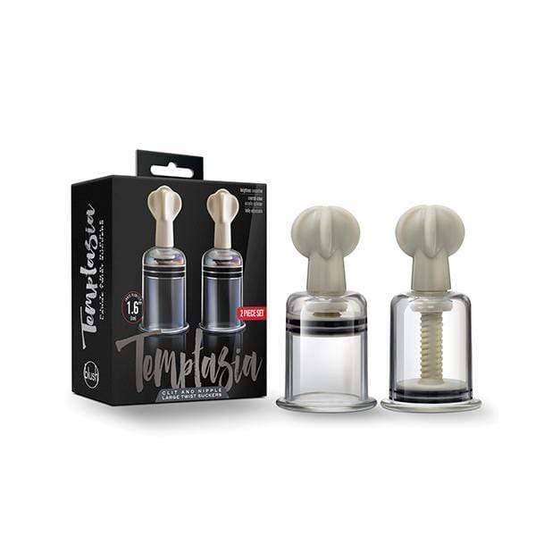 Blush Novelties - Temptasia Clit and Nipple Large Twist Suckers Set of 2 (Clear) BN1090 CherryAffairs