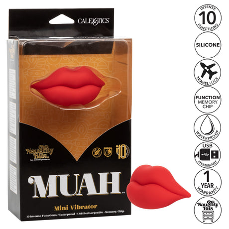California Exotics - Naughty Bits Muah Discreet Mini Vibrator (Red) CE1953 CherryAffairs