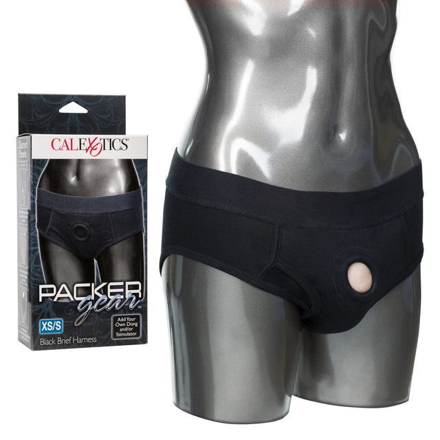 California Exotics - Packer Gear Black Brief Harness Strap On CherryAffairs