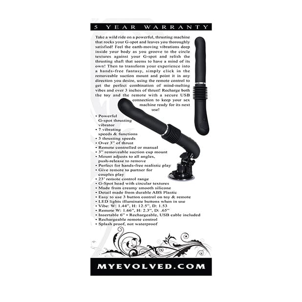 Evolved - G Force Thruster G Spot Thrusting Vibrator (Black) EV1025 CherryAffairs