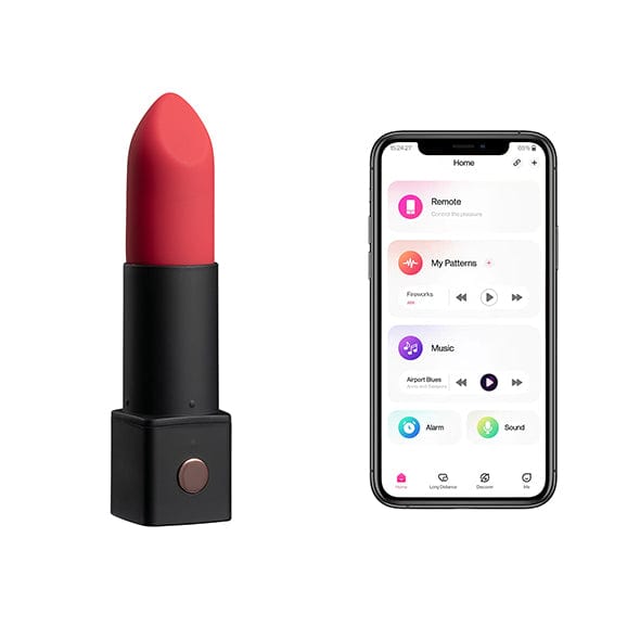 Lovense - เครื่องสั่นลิปสติก Discreet ควบคุมด้วยแอป Exomoon (สีแดง)