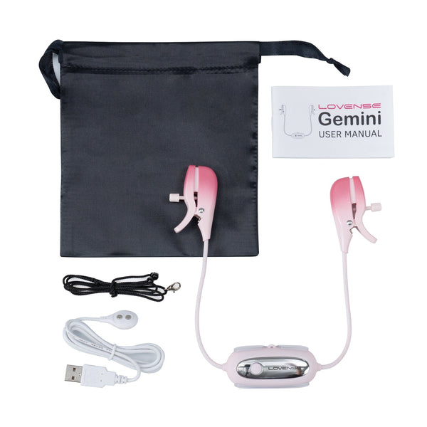 Lovense - ที่หนีบจุกนมแบบสั่นควบคุมโดยแอป Gemini (สีชมพู)
