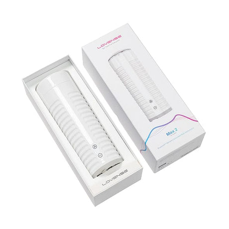 Lovense - Max 2 App-Controlled Male Masturbator (White)    Masturbator Soft Stroker (Vibration) Rechargeable
