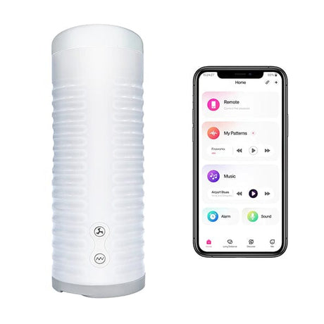 Lovense - Max 2 App-Controlled Male Masturbator (White)    Masturbator Soft Stroker (Vibration) Rechargeable