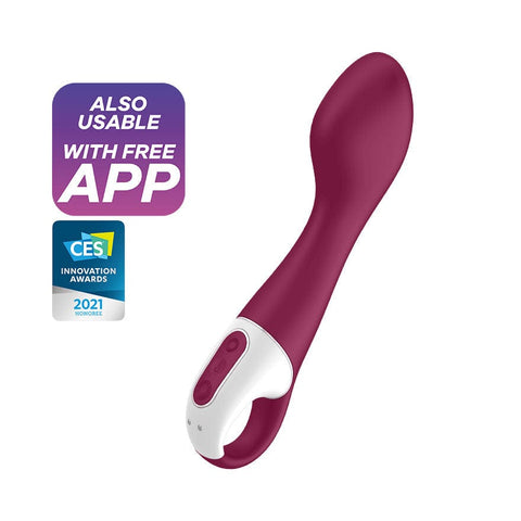 Satisfyer - เครื่องสั่นจุดจีแบบอุ่น ควบคุมด้วยแอป Hot Spot (สีชมพู)