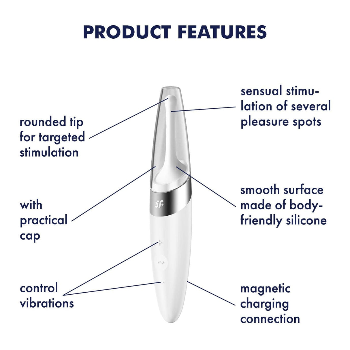 Satisfyer - Twirling Delight Precise Clit Massager (White) STF1216 CherryAffairs